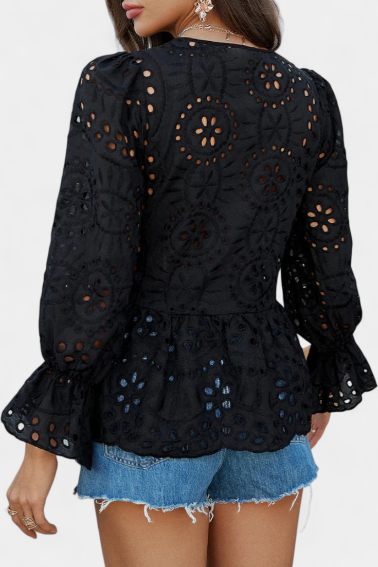 Kayden Boho Krajkový Top se Splývavým Lehkým Střihem Edice