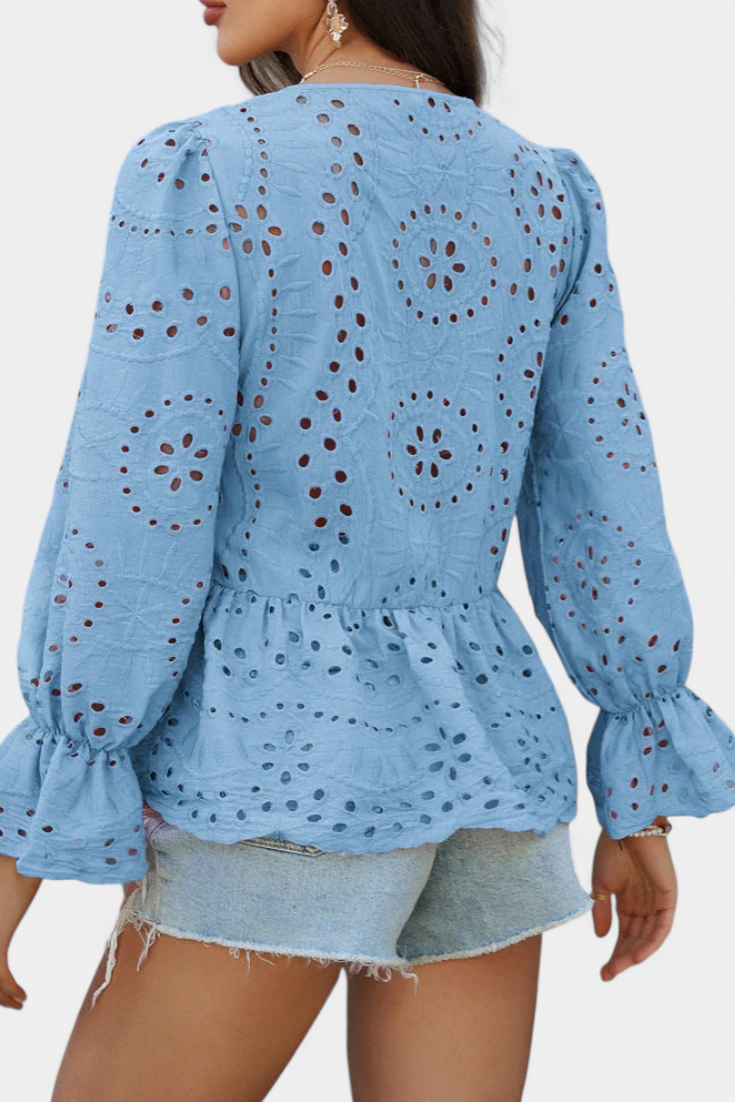 Kayden Boho Krajkový Top se Splývavým Lehkým Střihem Edice