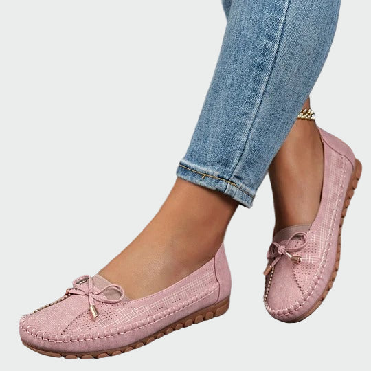 Béžové Prémiové Kožené Mokasíny Slip On Ortopedická Vložka