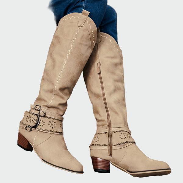 Kožené Retro Kaubojské Boty Dámské Elegantní Edice Omezená