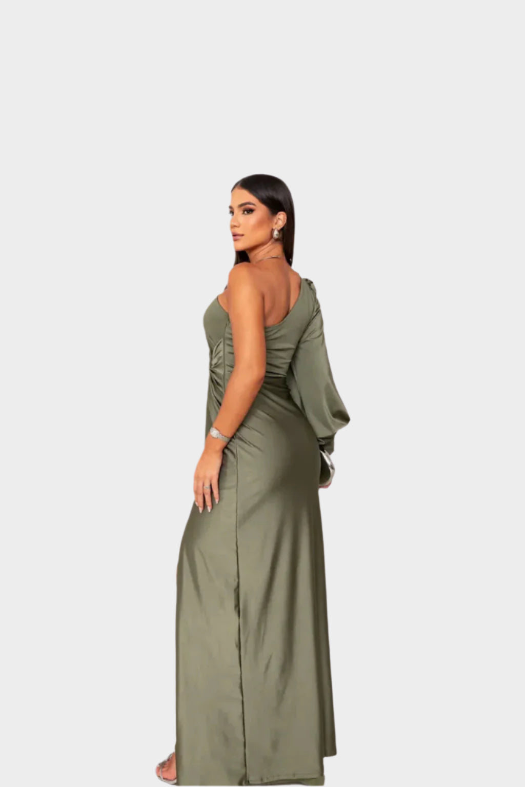 Dlouhé Šaty Luxusní Kolekce Jednoramenné S Uzlem Elegantní